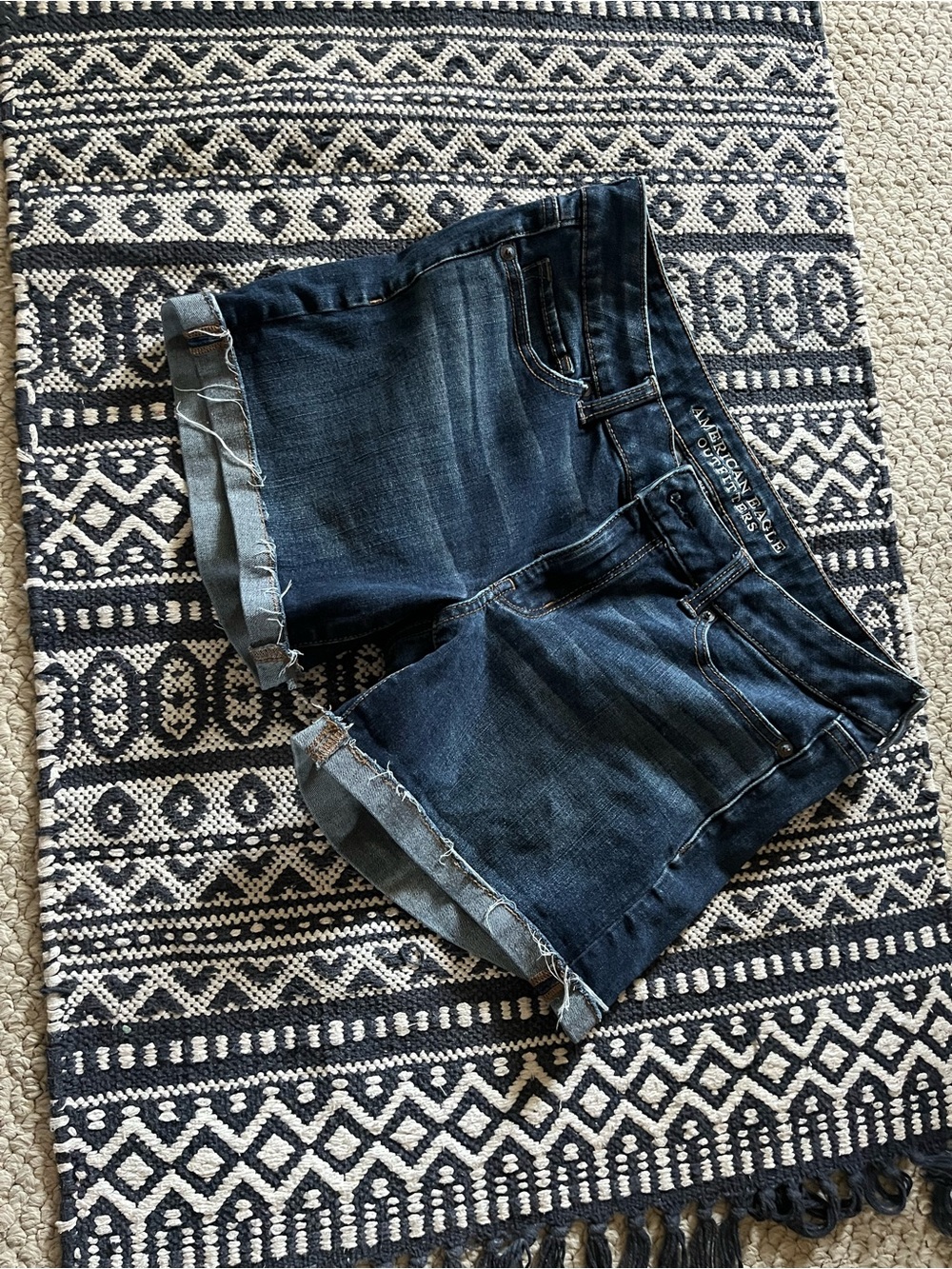 American Eagle Outfitters Dark Blue Denim Jean Shorts